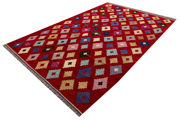 Maroon Kilim 6' 8 x 10' 2 - No. 39552 - ALRUG Rug Store