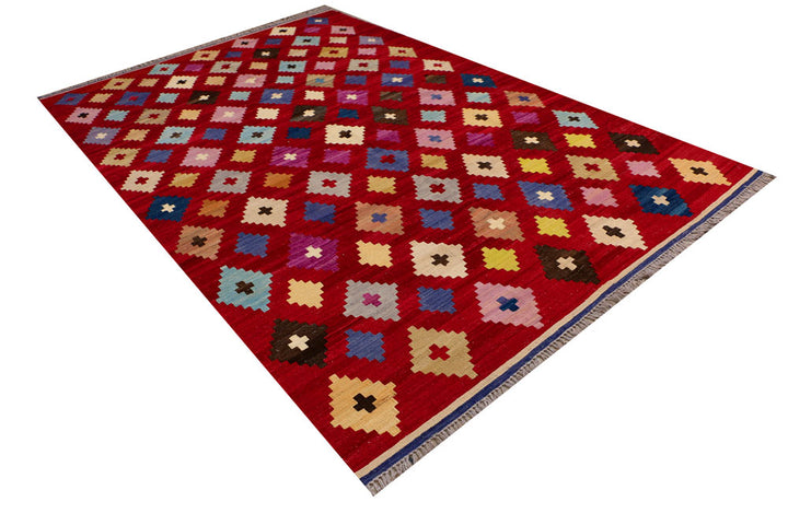 Maroon Kilim 6' 8 x 10' 2 - No. 39552 - ALRUG Rug Store