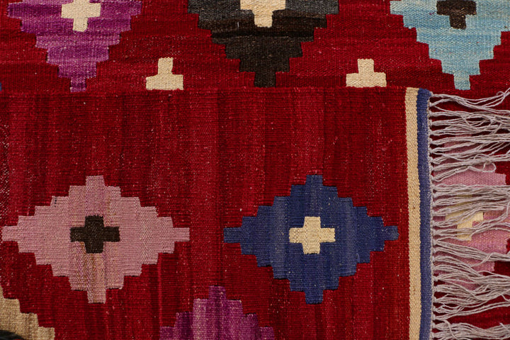 Maroon Kilim 6' 8 x 10' 2 - No. 39552 - ALRUG Rug Store