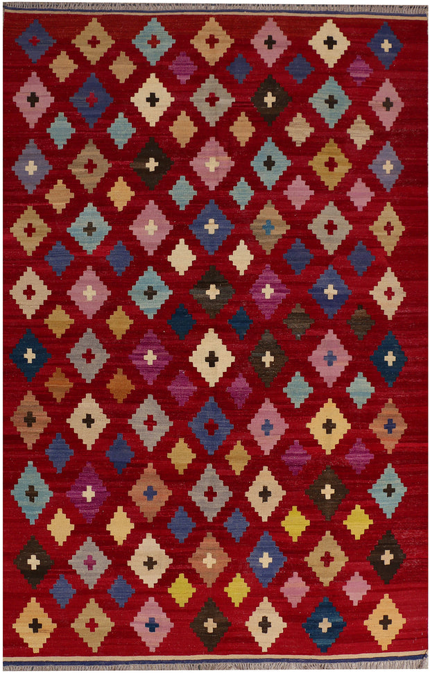 Maroon Kilim 6' 8 x 10' 2 - No. 39552 - ALRUG Rug Store