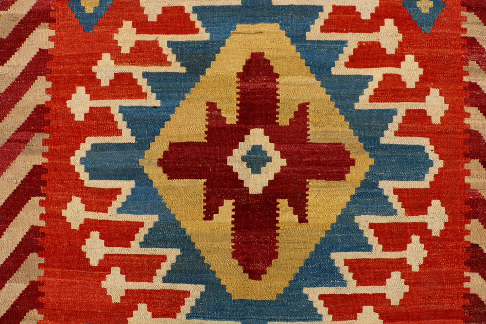 Multi Colored Kilim 6' 11 x 9' 9 - No. 39554 - ALRUG Rug Store