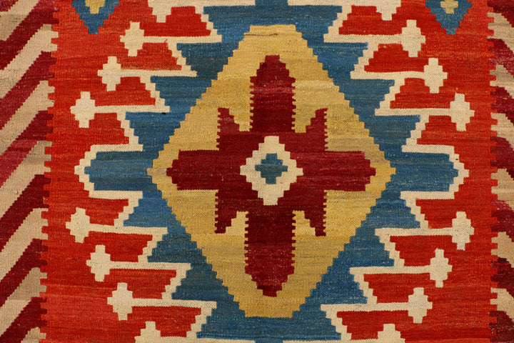 Multi Colored Kilim 6' 11 x 9' 9 - No. 39554 - ALRUG Rug Store