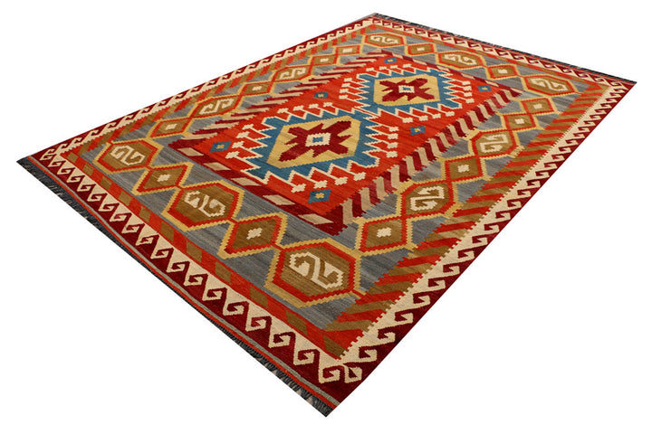 Multi Colored Kilim 6' 11 x 9' 9 - No. 39554 - ALRUG Rug Store