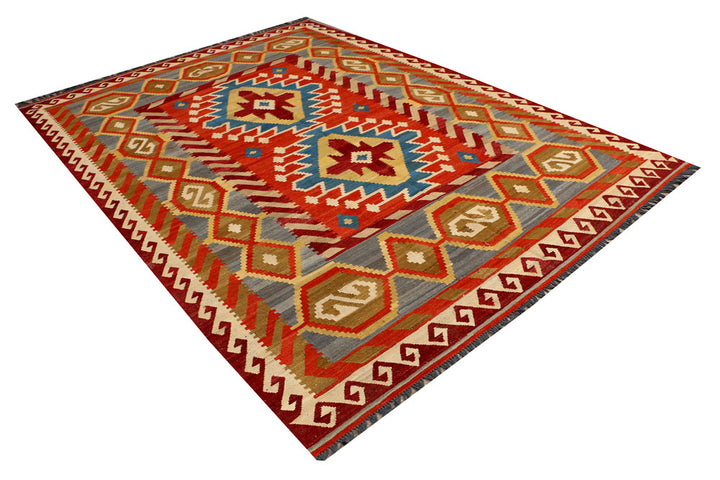 Multi Colored Kilim 6' 11 x 9' 9 - No. 39554 - ALRUG Rug Store