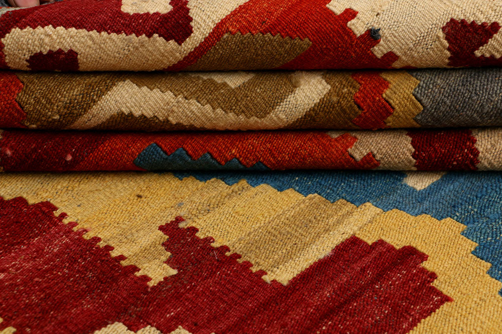 Multi Colored Kilim 6' 11 x 9' 9 - No. 39554 - ALRUG Rug Store