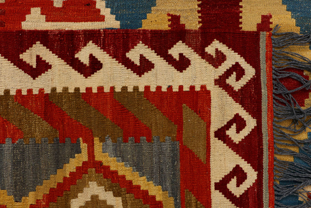 Multi Colored Kilim 6' 11 x 9' 9 - No. 39554 - ALRUG Rug Store