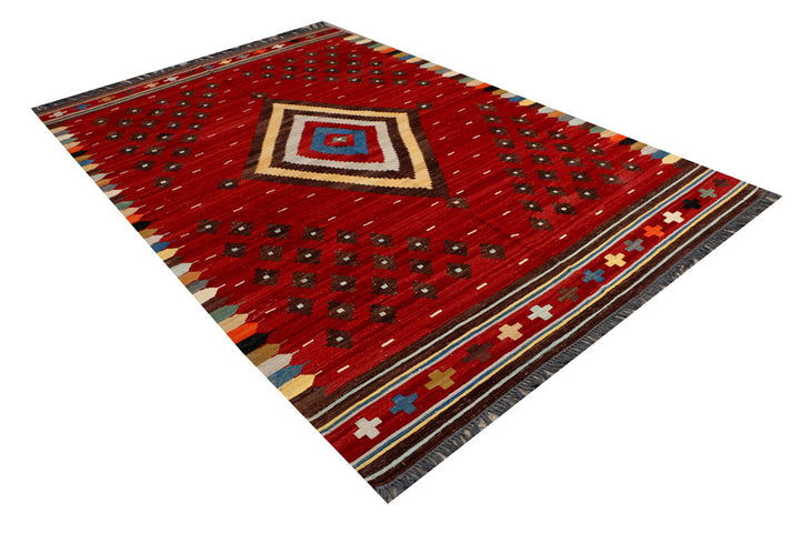 Firebrick Kilim 6' 10 x 10' - No. 39555 - ALRUG Rug Store