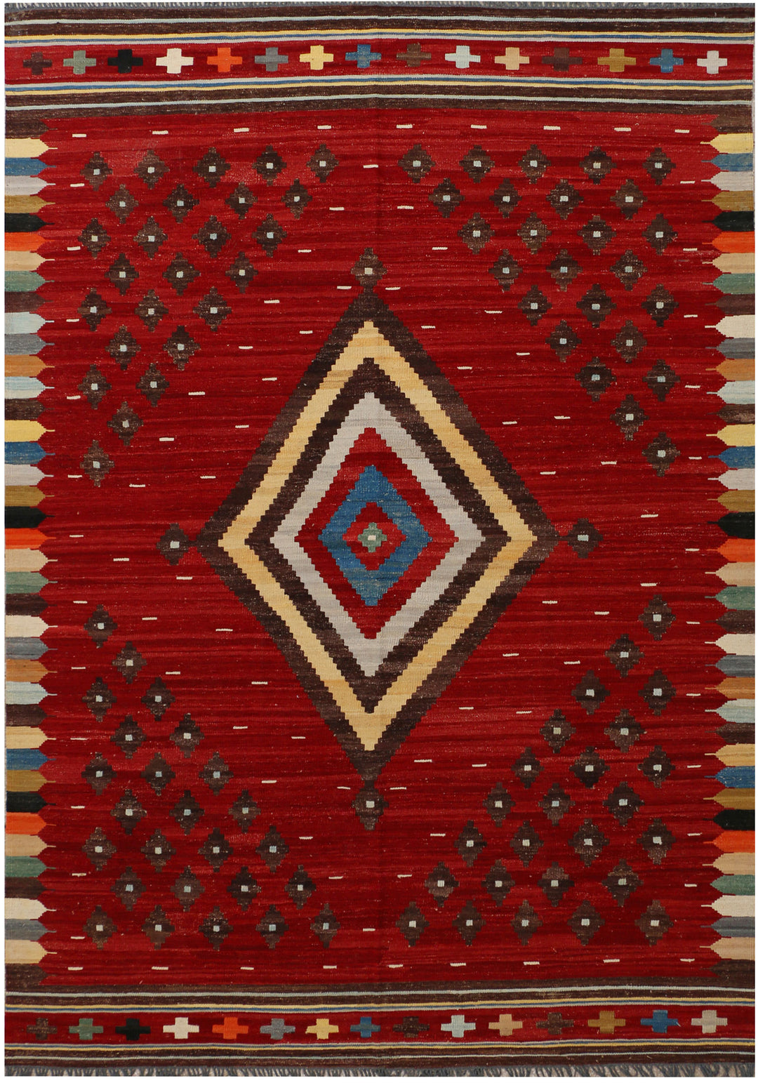 Firebrick Kilim 6' 10 x 10' - No. 39555 - ALRUG Rug Store