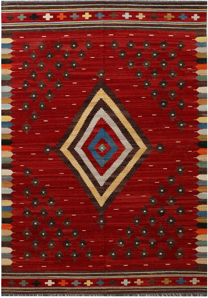 Firebrick Kilim 6' 10 x 10' - No. 39555 - ALRUG Rug Store