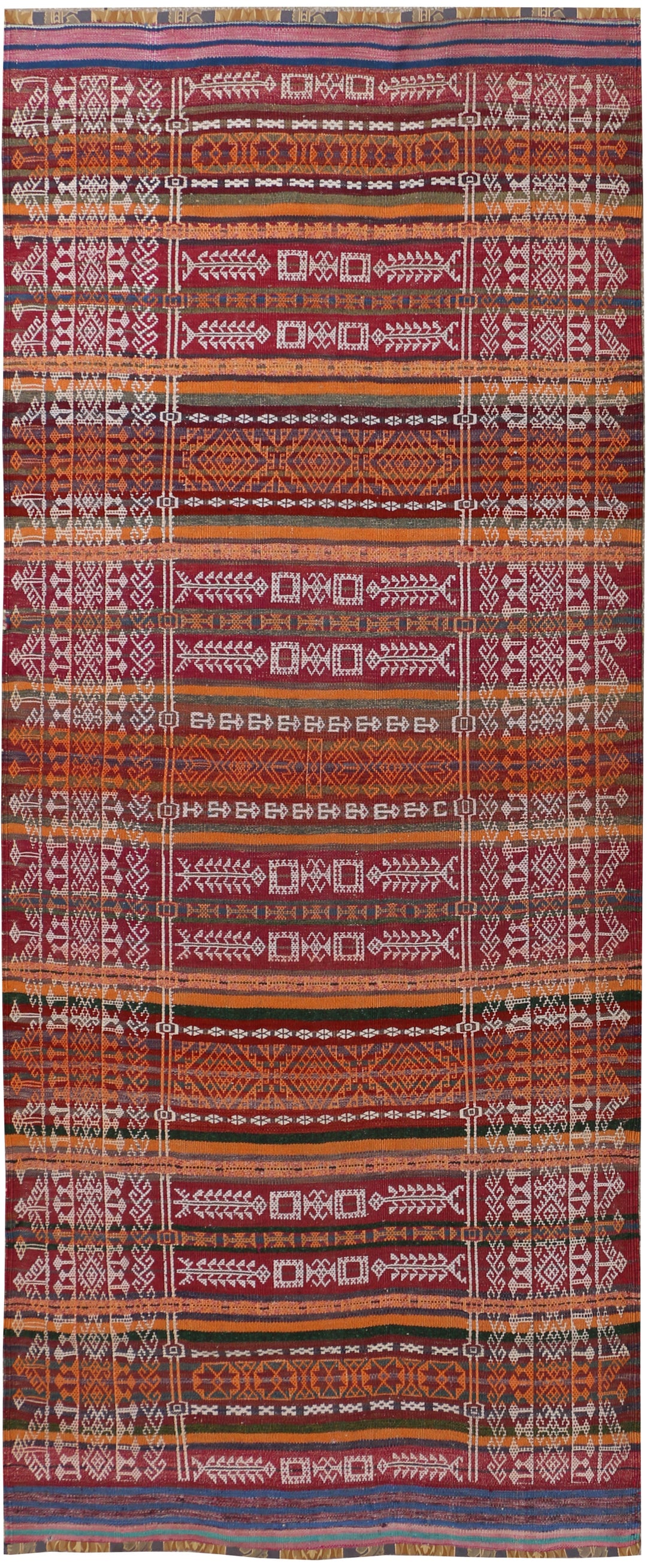 Multi Colored Kilim 4' 2 x 10' 4 - No. 39562 - ALRUG Rug Store