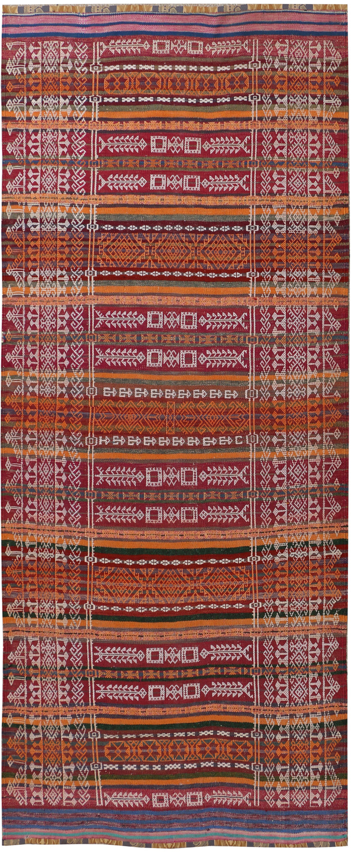 Multi Colored Kilim 4' 2 x 10' 4 - No. 39562 - ALRUG Rug Store