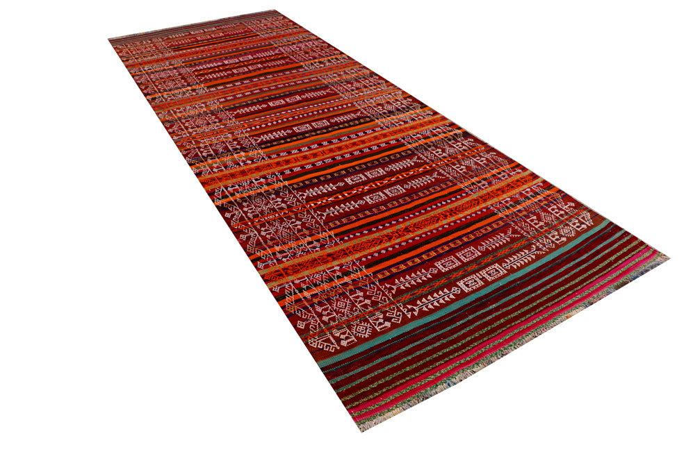 Multi Colored Kilim 4' 2 x 11' 1 - No. 39563 - ALRUG Rug Store