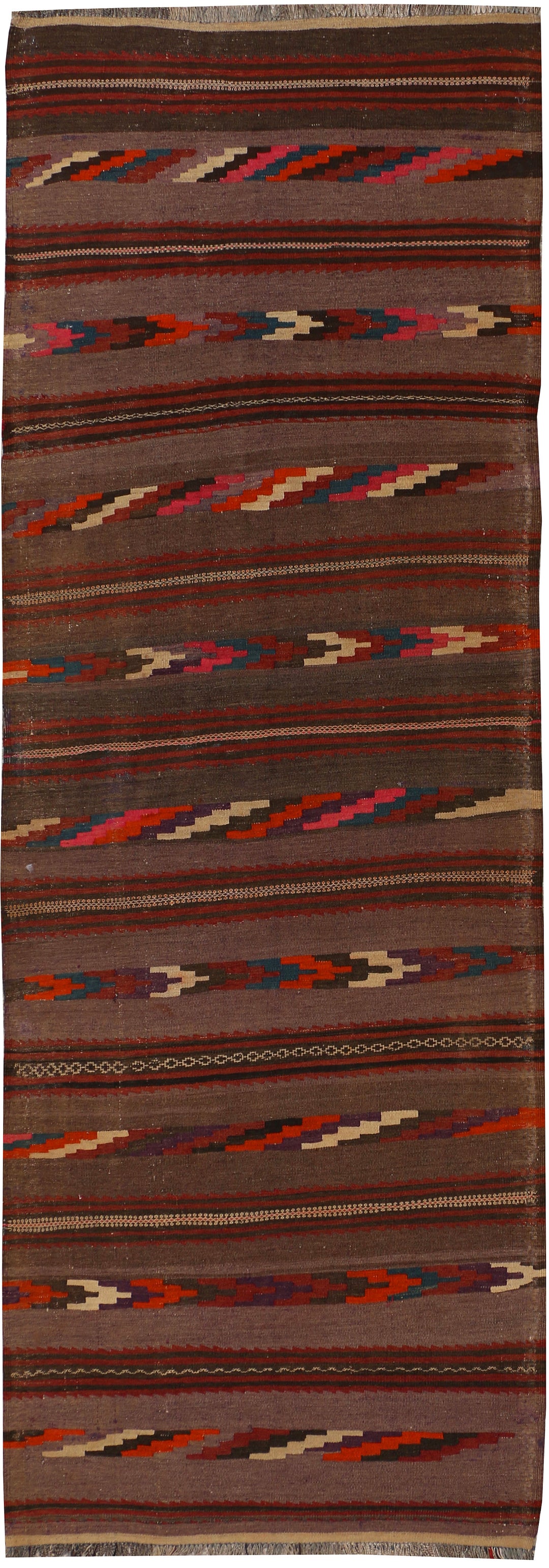 Saddle Brown Kilim 3' 8 x 10' 10 - No. 39565 - ALRUG Rug Store