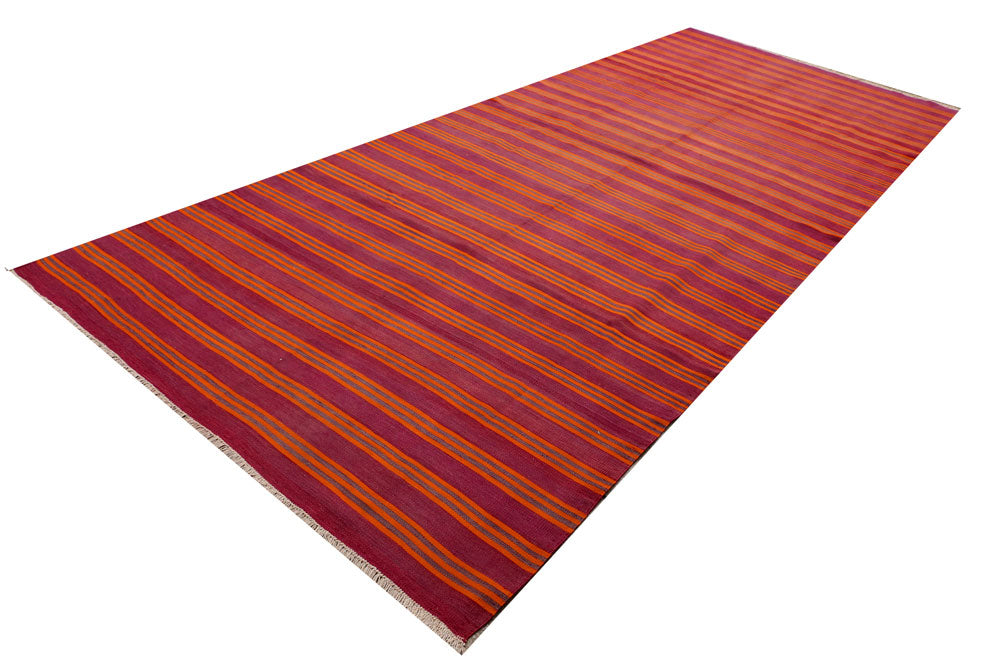 Firebrick Kilim 5' 10 x 14' 1 - No. 39569 - ALRUG Rug Store