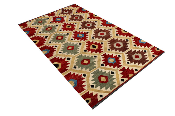 Multi Colored Kilim 4' 4 x 6' 9 - No. 39579 - ALRUG Rug Store