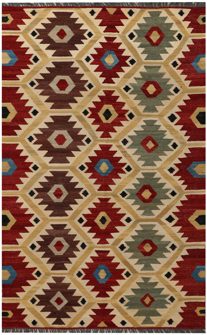Multi Colored Kilim 4' 4 x 6' 9 - No. 39579 - ALRUG Rug Store