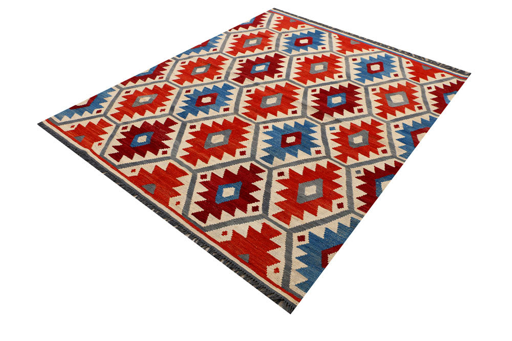 Multi Colored Kilim 5' 5 x 6' 9 - No. 39582 - ALRUG Rug Store