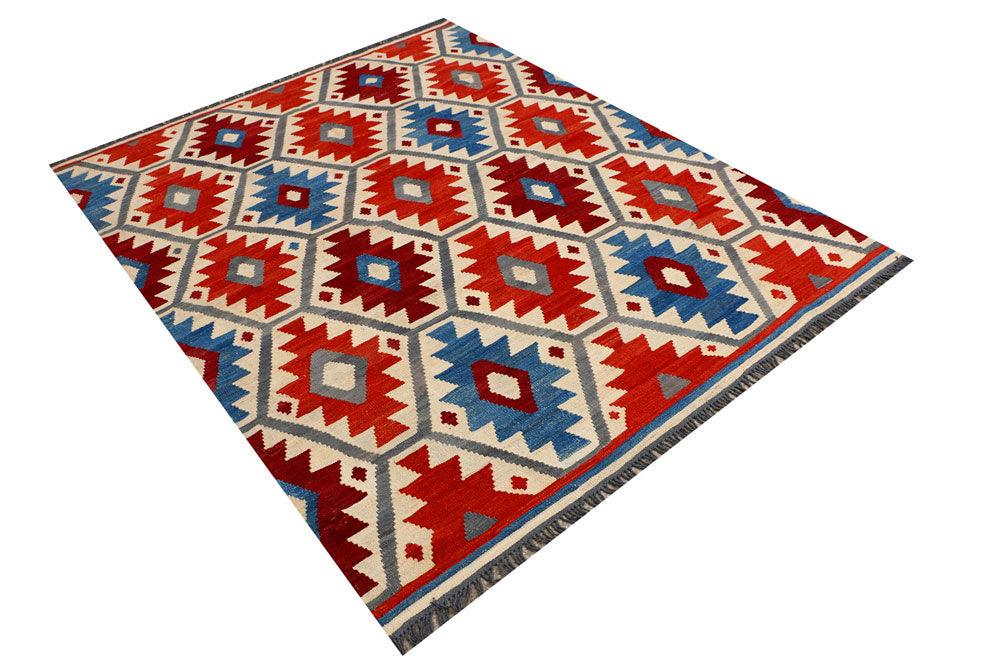 Multi Colored Kilim 5' 5 x 6' 9 - No. 39582 - ALRUG Rug Store