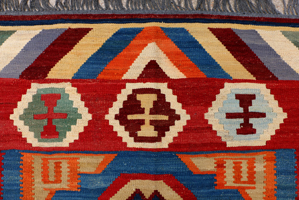 Multi Colored Kilim 7' 1 x 8' 2 - No. 39589 - ALRUG Rug Store