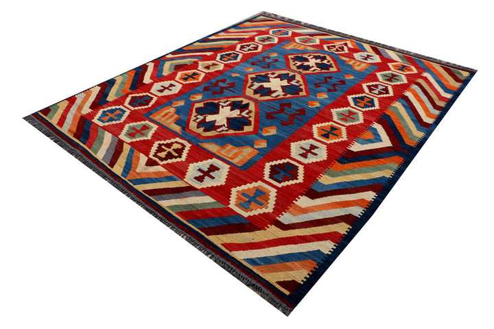 Multi Colored Kilim 7' 1 x 8' 2 - No. 39589 - ALRUG Rug Store