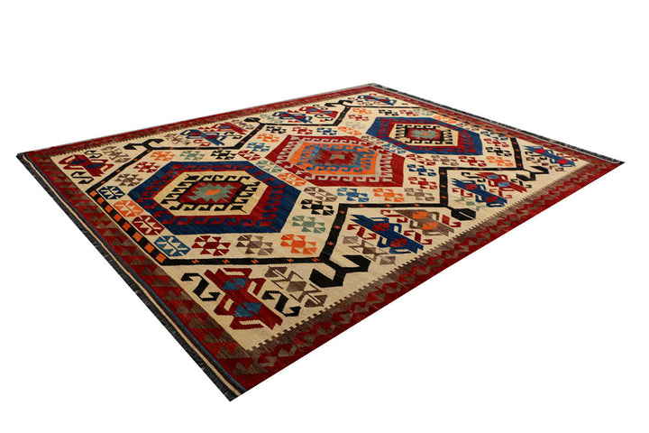 Multi Colored Kilim 9' 1 x 11' 11 - No. 39590 - ALRUG Rug Store