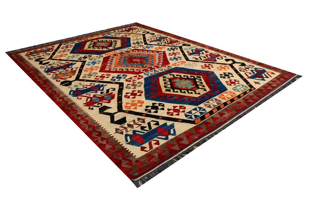 Multi Colored Kilim 9' 1 x 11' 11 - No. 39590 - ALRUG Rug Store