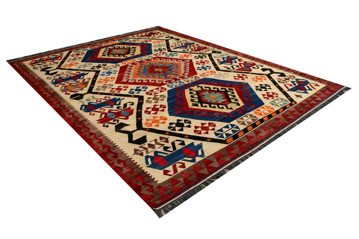 Multi Colored Kilim 9' 1 x 11' 11 - No. 39590 - ALRUG Rug Store