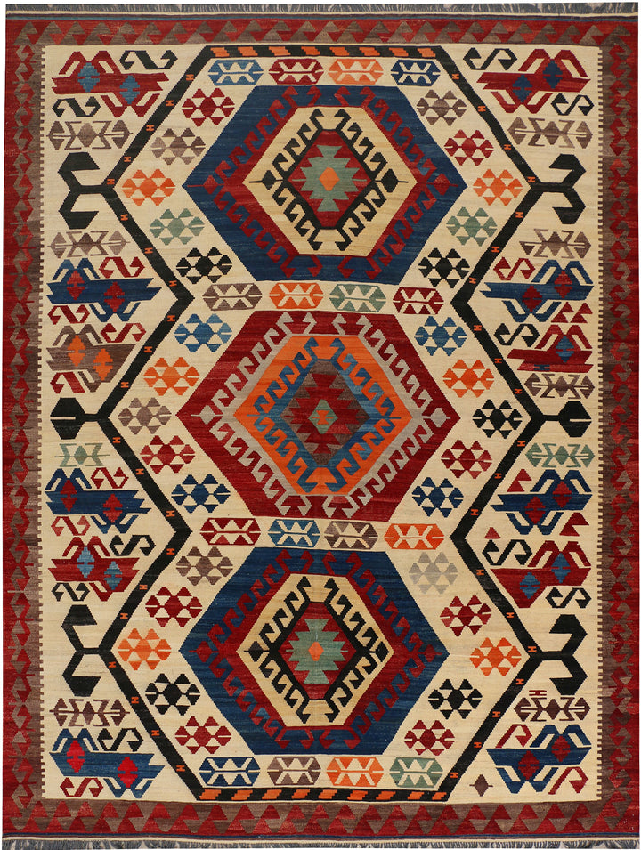 Multi Colored Kilim 9' 1 x 11' 11 - No. 39590 - ALRUG Rug Store