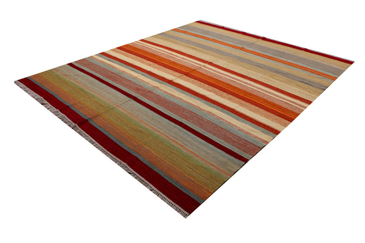 Multi Colored Kilim 8' 2 x 9' 11 - No. 39591 - ALRUG Rug Store