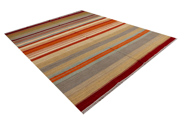 Multi Colored Kilim 8' 2 x 9' 11 - No. 39591 - ALRUG Rug Store