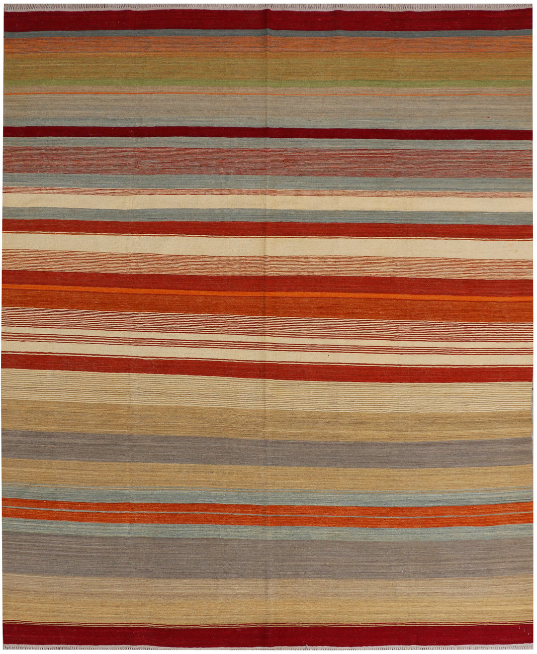 Multi Colored Kilim 8' 2 x 9' 11 - No. 39591 - ALRUG Rug Store