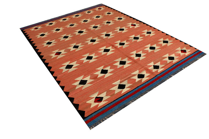 Dark Salmon Kilim 6' 4 x 8' 1 - No. 39592 - ALRUG Rug Store