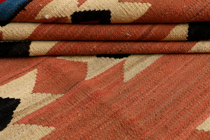 Dark Salmon Kilim 6' 4 x 8' 1 - No. 39592 - ALRUG Rug Store