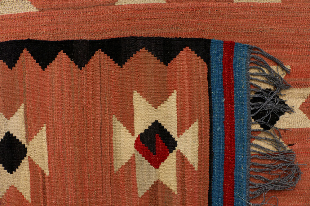 Dark Salmon Kilim 6' 4 x 8' 1 - No. 39592 - ALRUG Rug Store