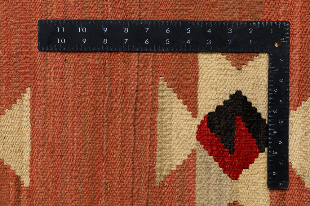 Dark Salmon Kilim 6' 4 x 8' 1 - No. 39592 - ALRUG Rug Store
