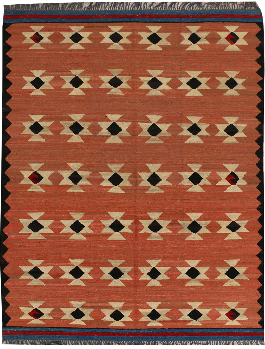Dark Salmon Kilim 6' 4 x 8' 1 - No. 39592 - ALRUG Rug Store