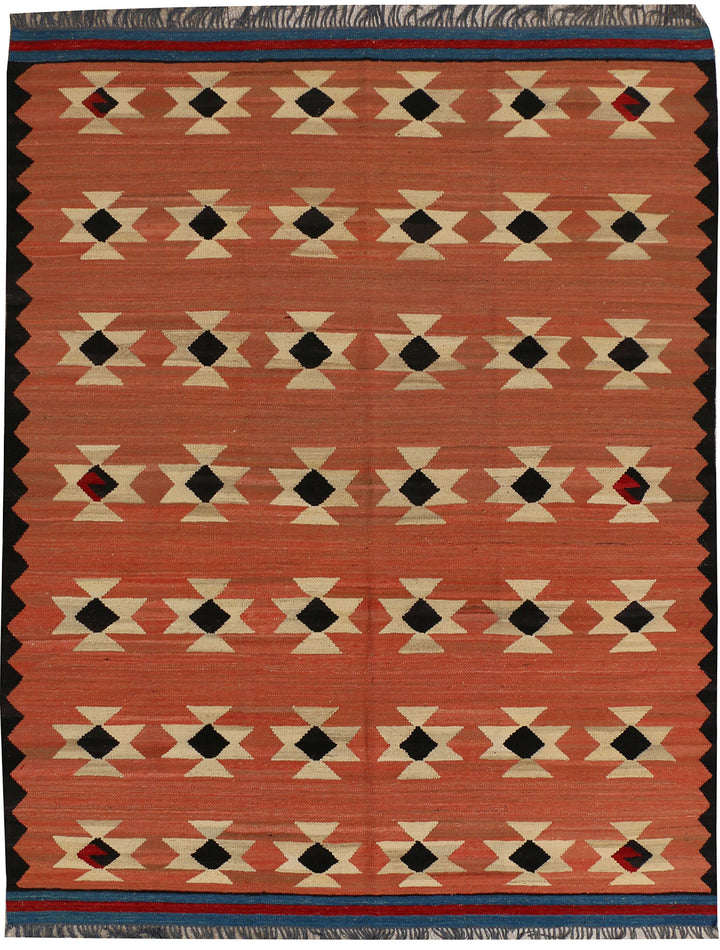 Dark Salmon Kilim 6' 4 x 8' 1 - No. 39592 - ALRUG Rug Store