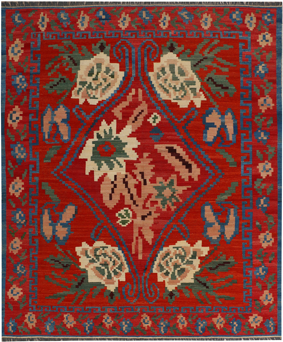 Firebrick Kilim 8' 3 x 9' 9 - No. 39593 - ALRUG Rug Store