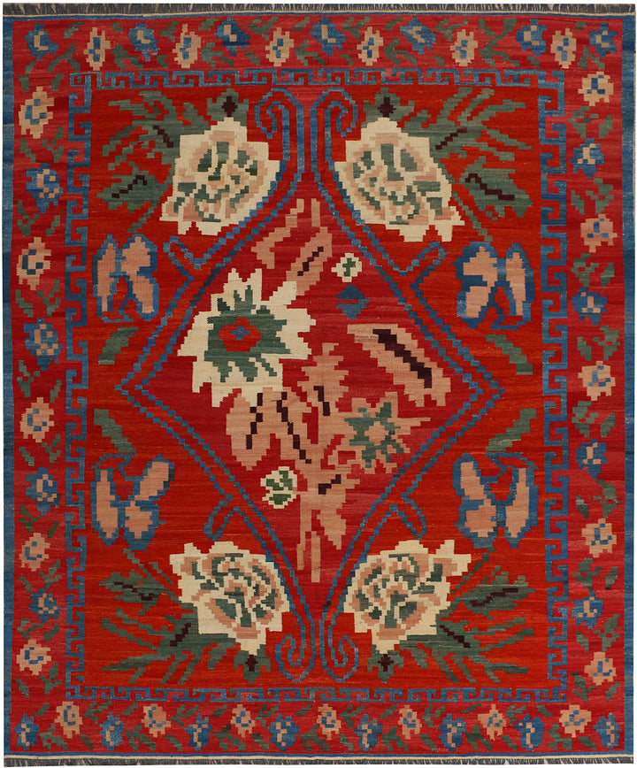 Firebrick Kilim 8' 3 x 9' 9 - No. 39593 - ALRUG Rug Store