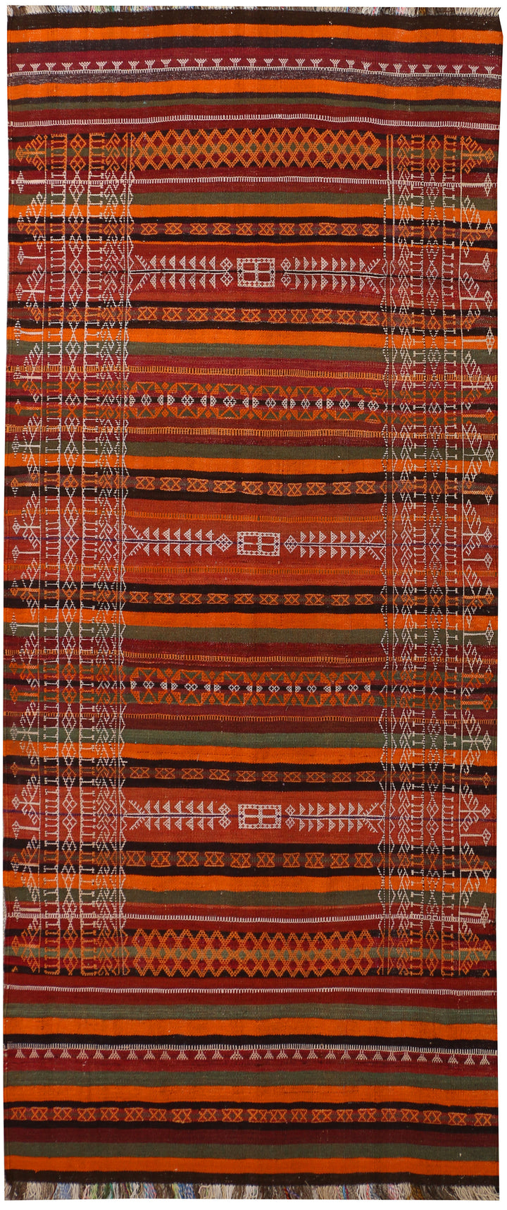 Multi Colored Kilim 4' 6 x 11' 1 - No. 39600 - ALRUG Rug Store