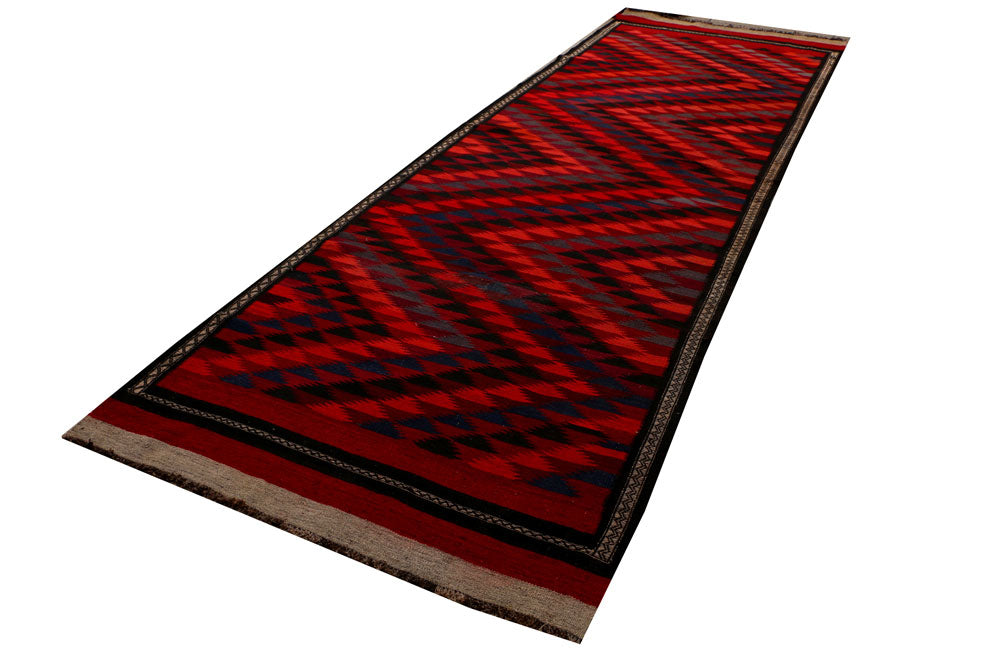 Maroon Kilim 4' 7 x 14' 4 - No. 39603 - ALRUG Rug Store