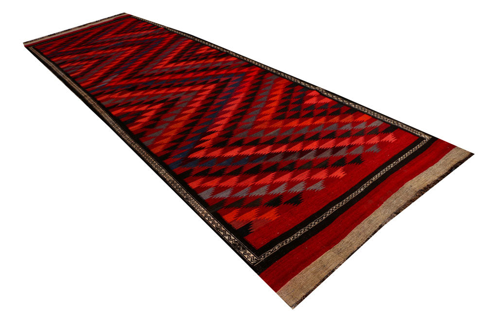 Maroon Kilim 4' 7 x 14' 4 - No. 39603 - ALRUG Rug Store