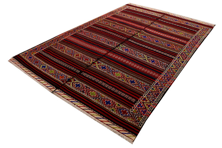 Multi Colored Kilim 6' 3 x 9' 10 - No. 39605 - ALRUG Rug Store