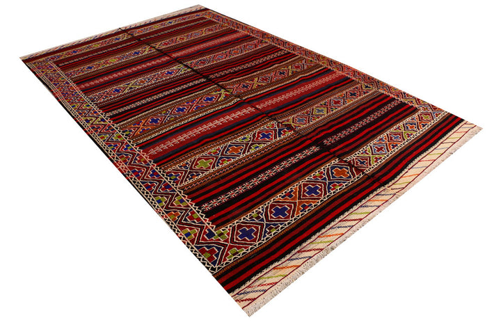 Multi Colored Kilim 6' 3 x 9' 10 - No. 39605 - ALRUG Rug Store