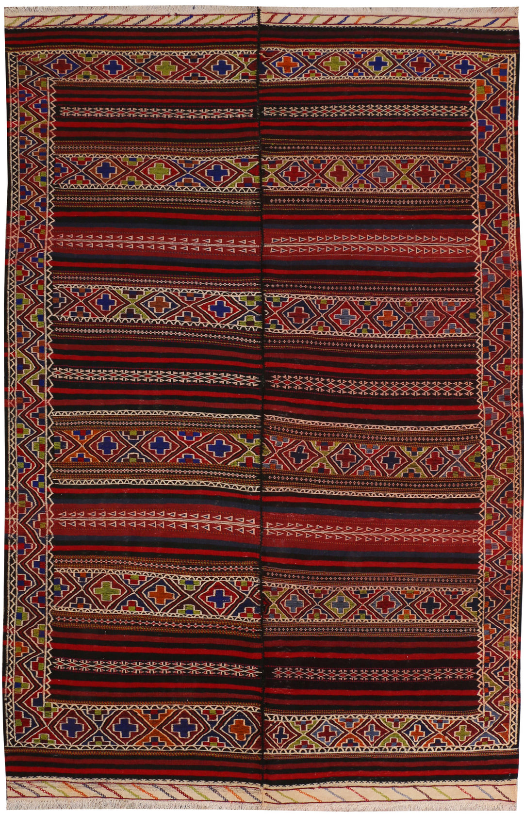 Multi Colored Kilim 6' 3 x 9' 10 - No. 39605 - ALRUG Rug Store