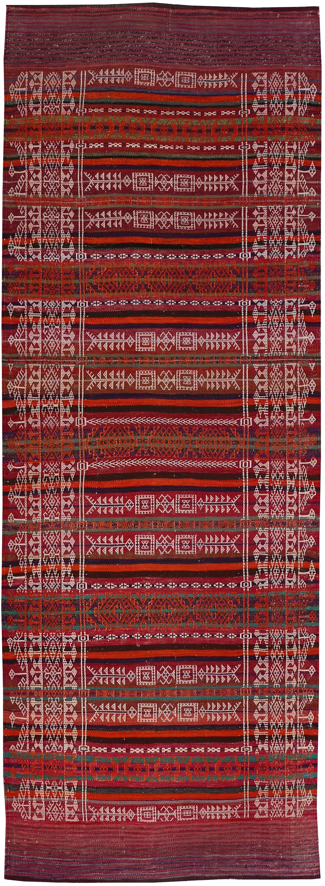 Multi Colored Kilim 3' 10 x 10' 9 - No. 39607 - ALRUG Rug Store