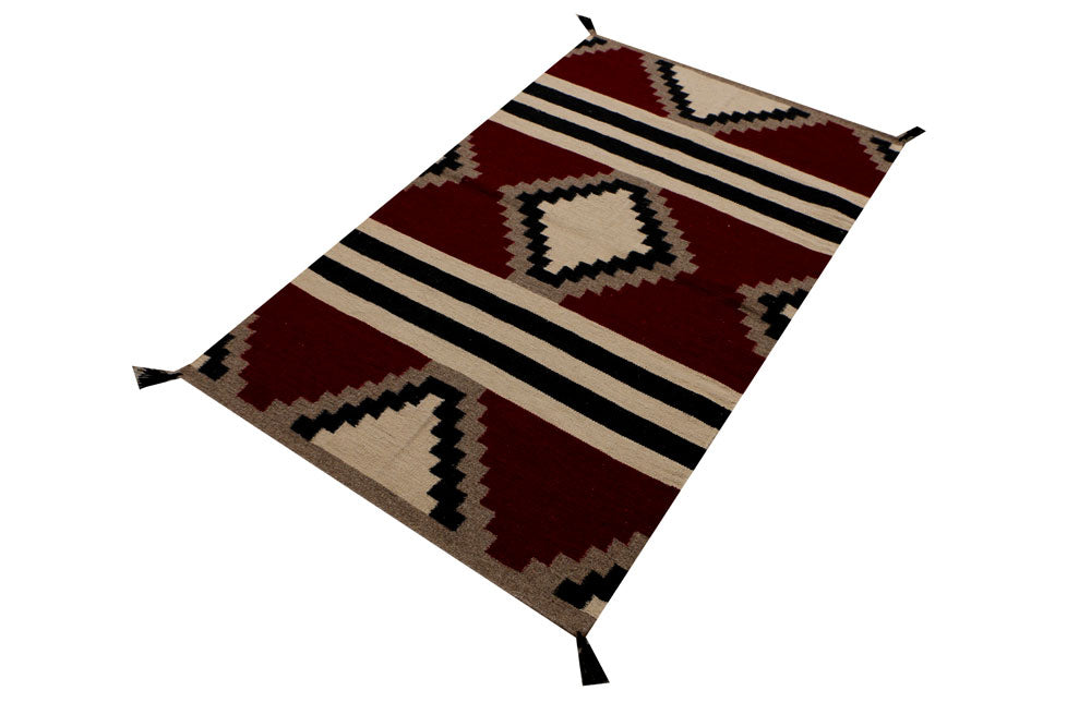 Maroon Kilim 3' x 4' 10 - No. 39619 - ALRUG Rug Store