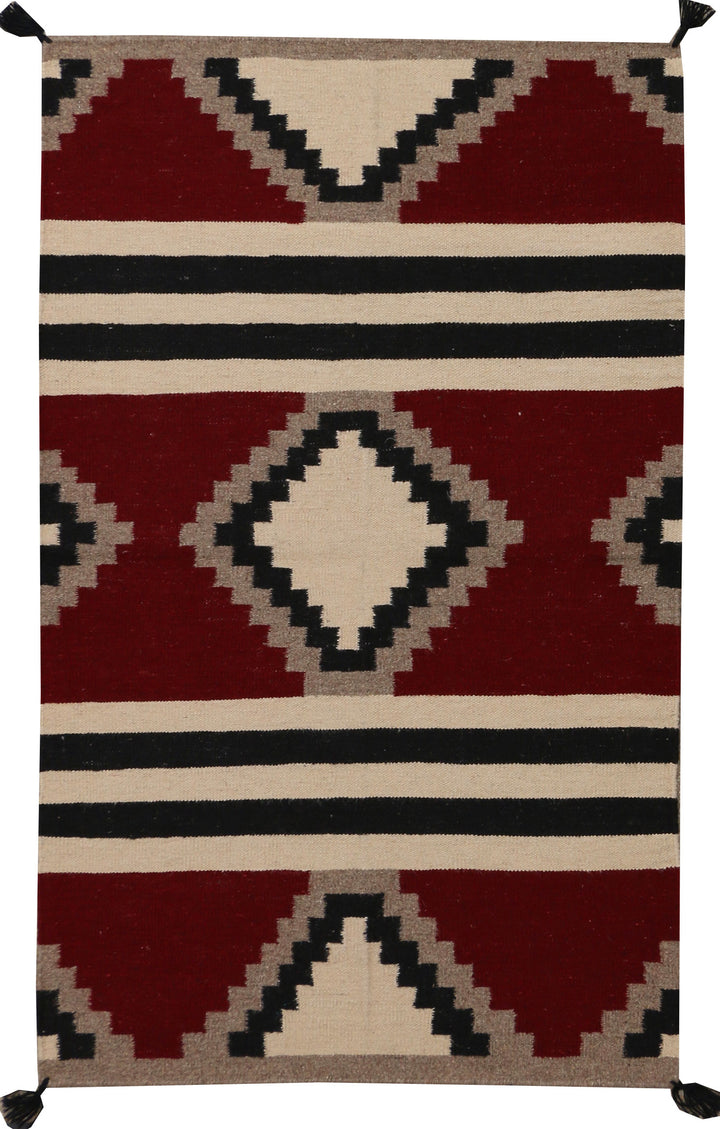 Maroon Kilim 3' x 4' 10 - No. 39619 - ALRUG Rug Store