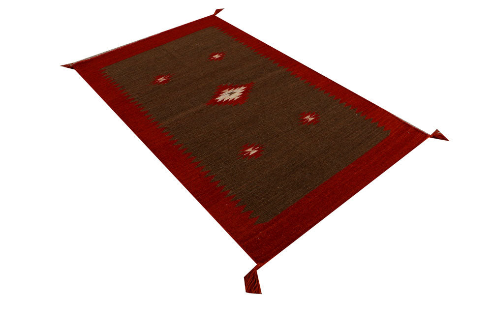 Saddle Brown Kilim 2' 6 x 4' - No. 39622 - ALRUG Rug Store