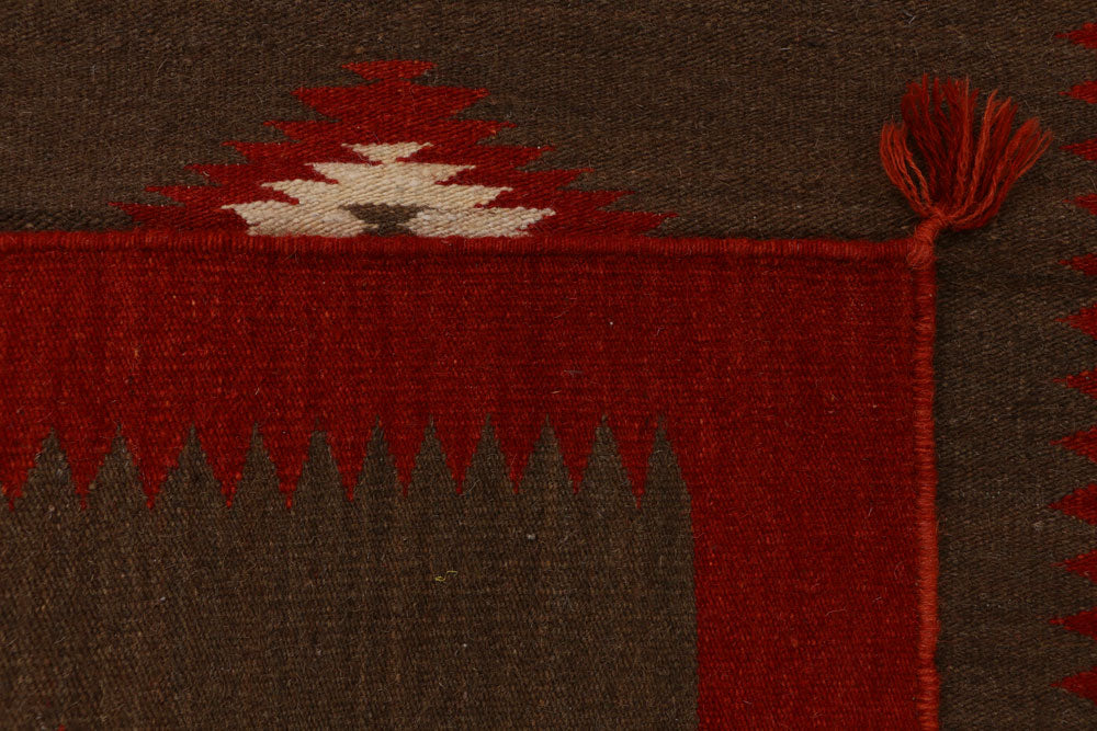 Saddle Brown Kilim 2' 6 x 4' - No. 39622 - ALRUG Rug Store